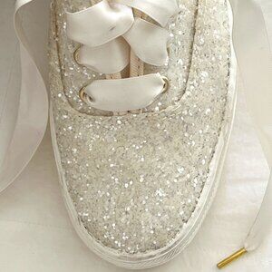 Keds X Kate Spade New York Triple Glitter Sneakers with Ribbon Laces
